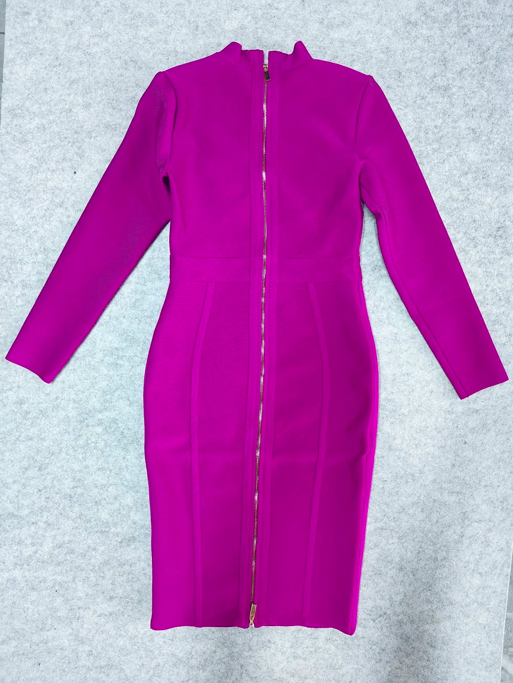 BEAUKEY Winter Long Sleeve High Quality Purple Bandage Dress Office Lady Bodycon Dress  For Women Slim Runway Club XL