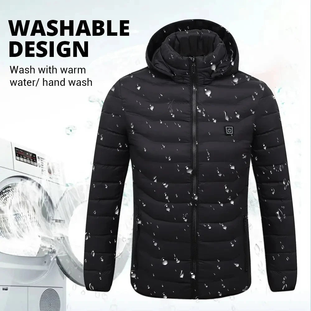 31 Areas Smart Switch USB Electric Heated Jacket Men Women Heated Jacket Waterproof Polyester Thermal Jacket Long Johns Winter