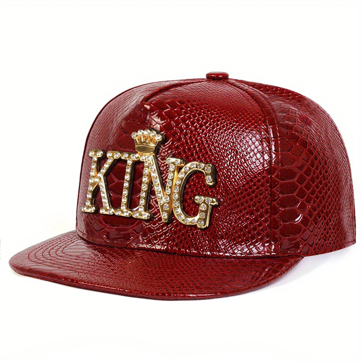 Unisex King Pattern Leather Hip-hop Hats Spring Autumn Outdoor Adjustable Casual Baseball Caps Sunscreen Hat