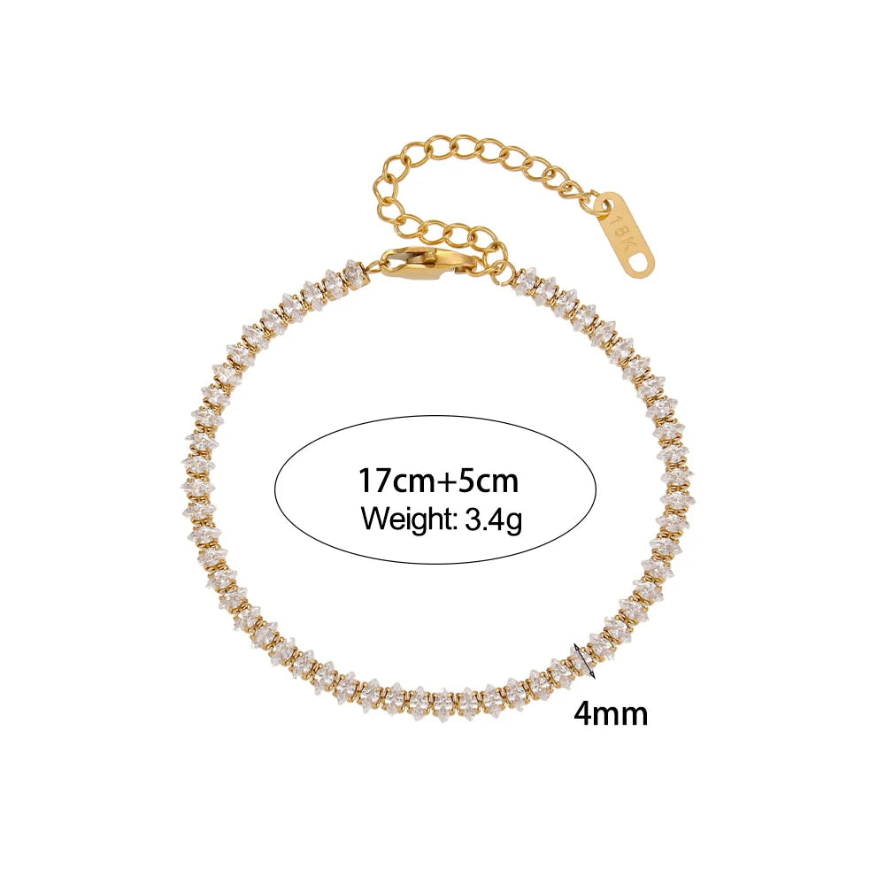 Miniamlist Men Bracelet Gold Jewelry Street Style Stainless Steel 316L 18k Gold Plated Cuban Chain Bracelets For Women