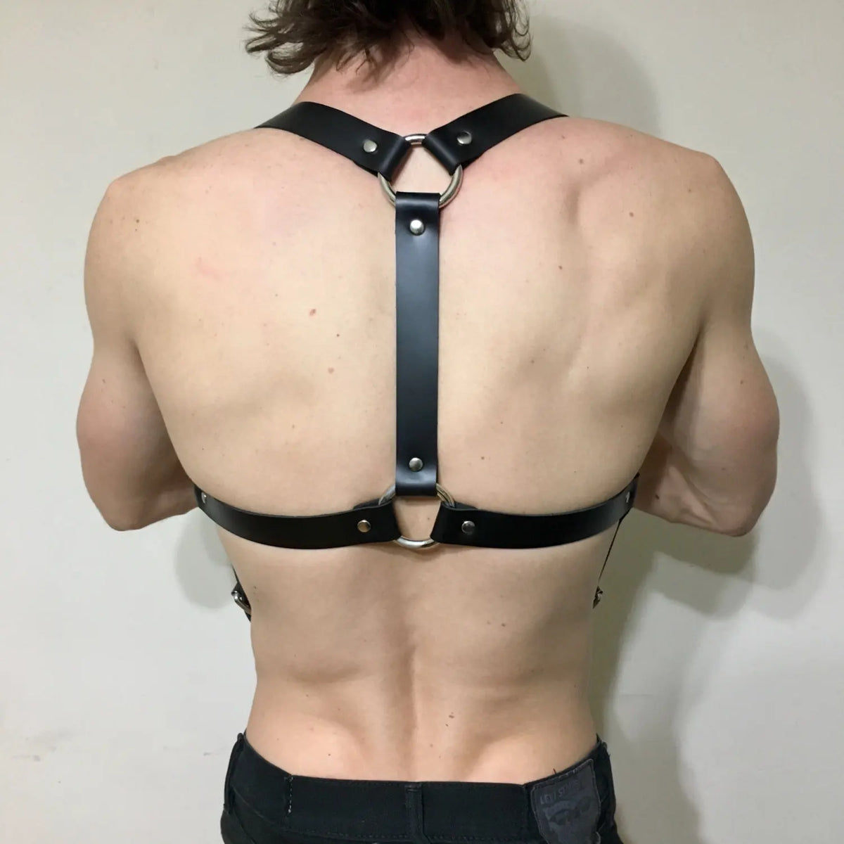 PU Leather Chest Harness for Men, Adjustable Suspenders, Bondage Body Harness, Gothic Clothing Accessories, Fashion