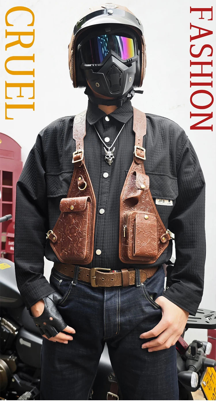 Genuine Leather Anti-Theft Underarm Shoulder Bag Armpit Tactically Bag For Men Shoulder Holsters Storage Pack