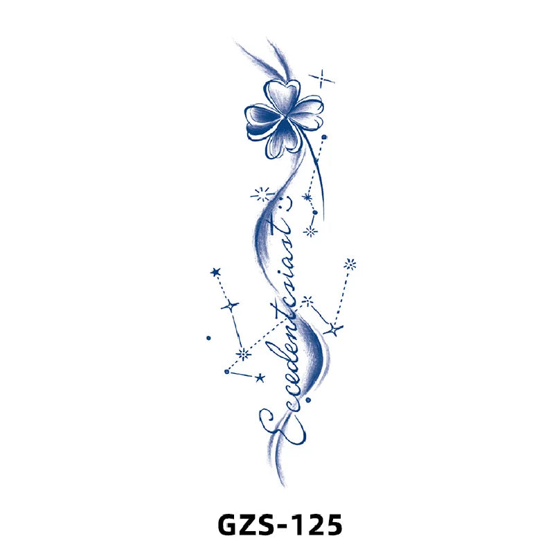 New Herbal Juice Tattoo Cute Flower Small Fresh Flower Semi Permanent Ins Temporary Tattoos Sticker size: 70*120mm