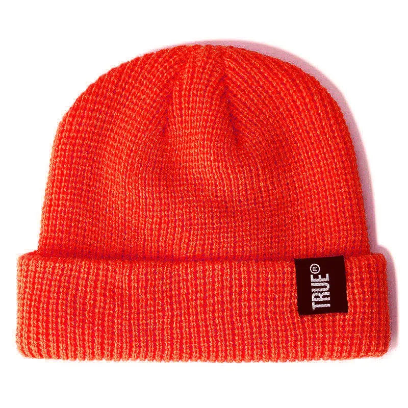 Hot Sale Daily Short Beanie Hat Unisex Sailor Style Winter Hat Men Women Ribbed Knitted Melon Cap True Letter Baggy Skull Hat