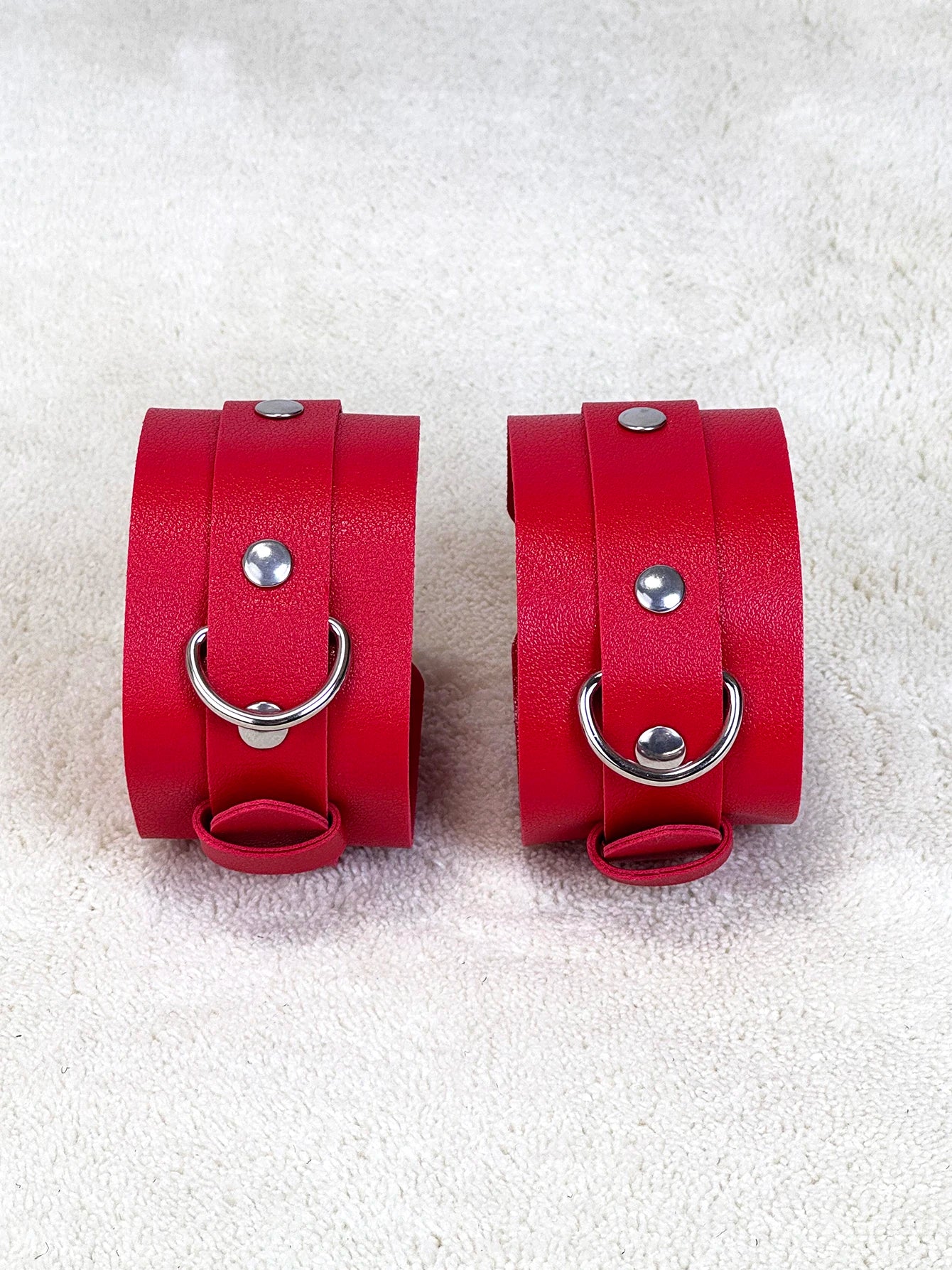 Unisex PU Leather Bracelet Bondage Leather Handcuffs Buckle Adjustable Vintage Punk Fetish Clothing Accessories Restraints Kink