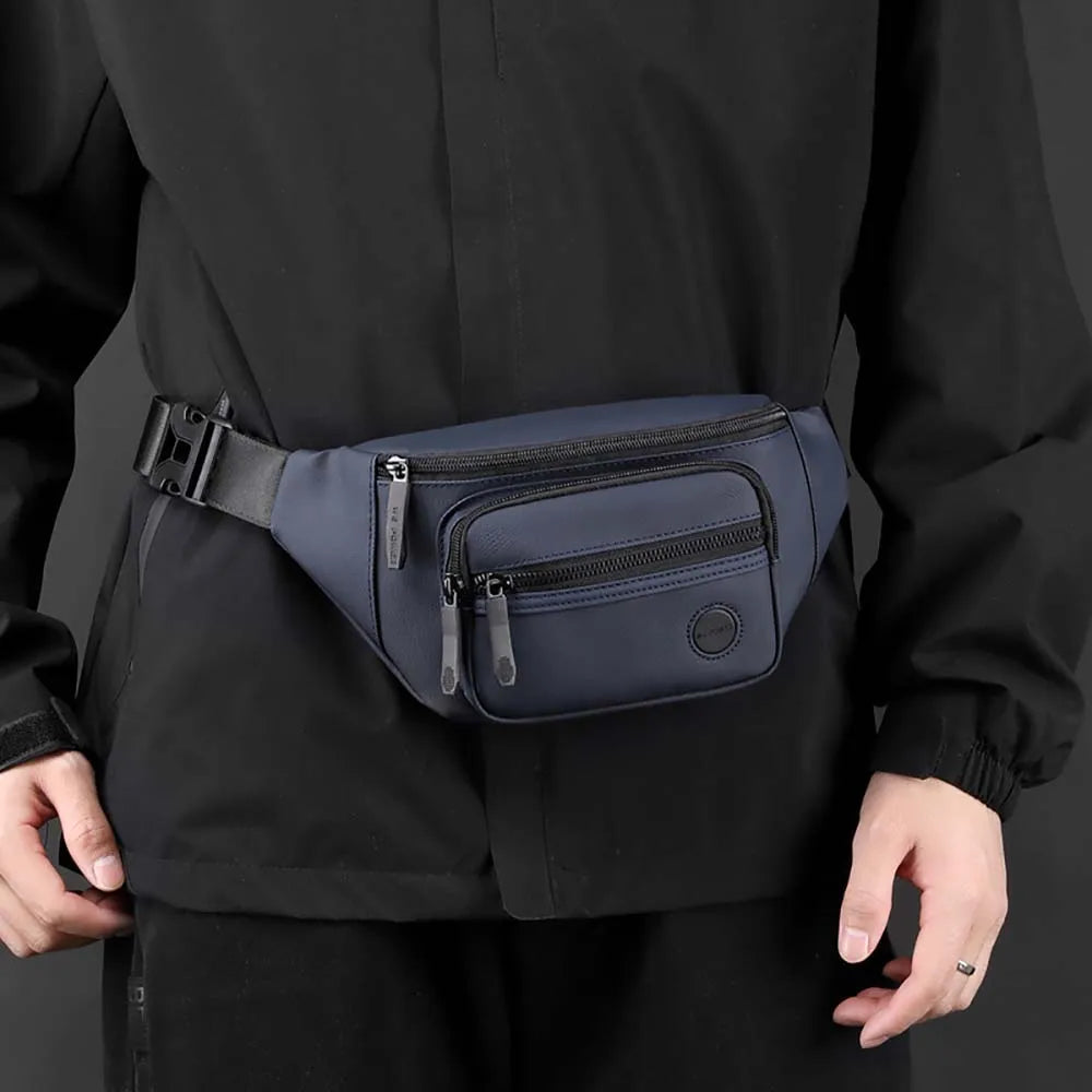 Men Waist Belt Bag Fanny Pack Multi-pocket Motorcycle Rider Outdoor Sports Climb Casual Nylon Male Sling Chest Bum Hip Bags
