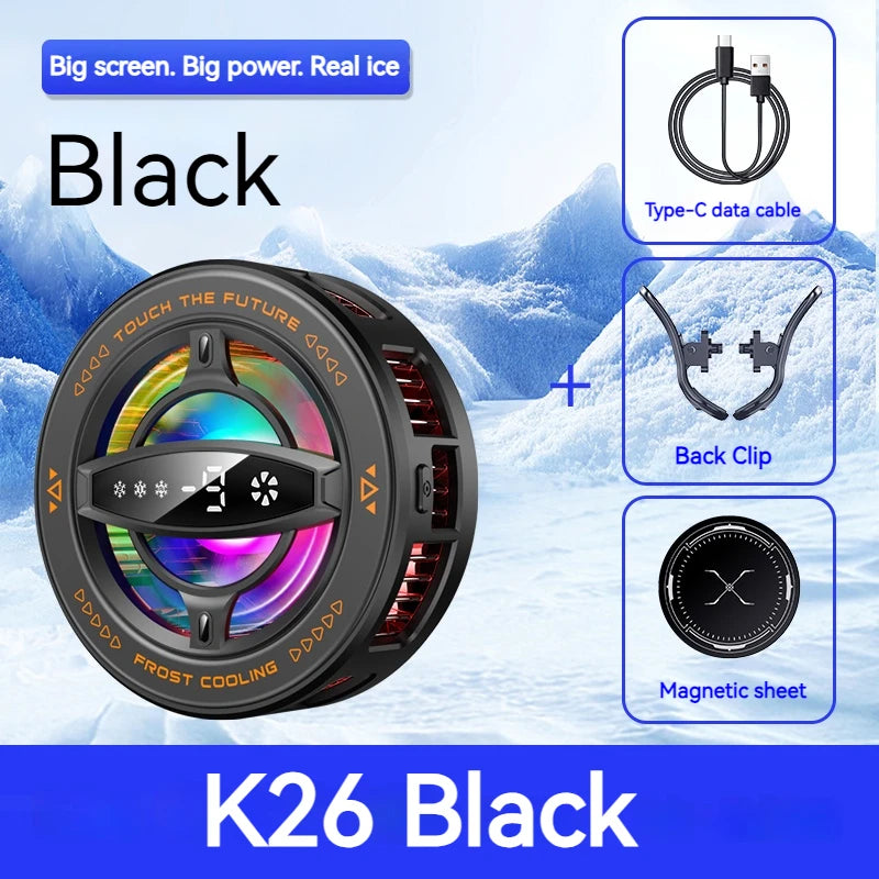 Semiconductor Magnetic Cooler With Temperature Display Radiator Fast Heat Dissipation for Phones Gaming Tablet Cooling Pad