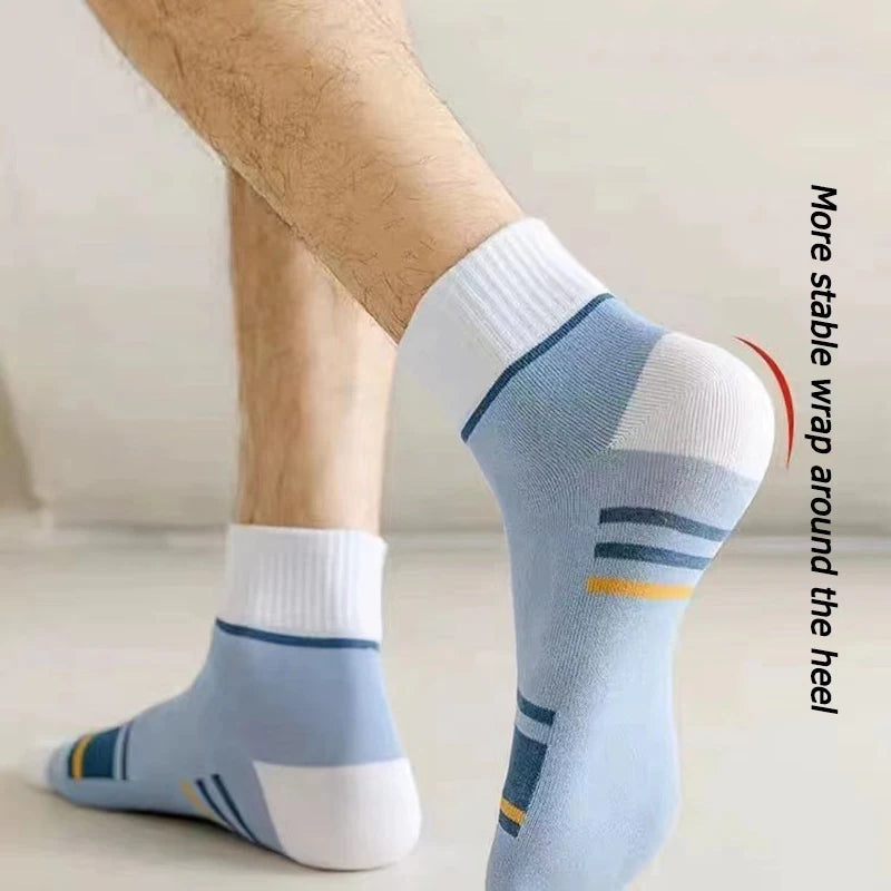 5 Pairs Men's Cotton Socks Sweat-absorbing Breathable Anti-odor Thick Models Of Long Socks Trendy Sports Cotton Socks Men