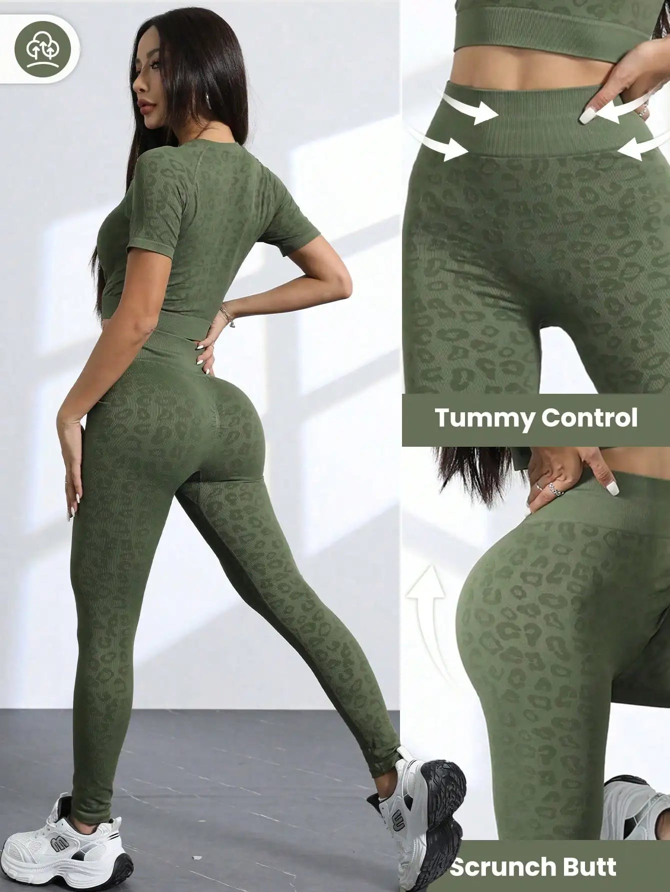 Workout Sets for Women Two Piece Outfits Seamless High Waist Leggings Yoga Crop Tops Athletic Sports Gym Sets
