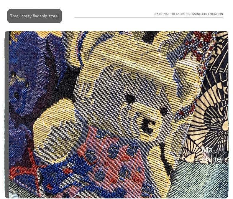 High Street Trendy Marke Retro Distressed Loose Harlan Jeans Herren Frühling und Herbst Neue personalisierte trendige Patch lange Hosen Me