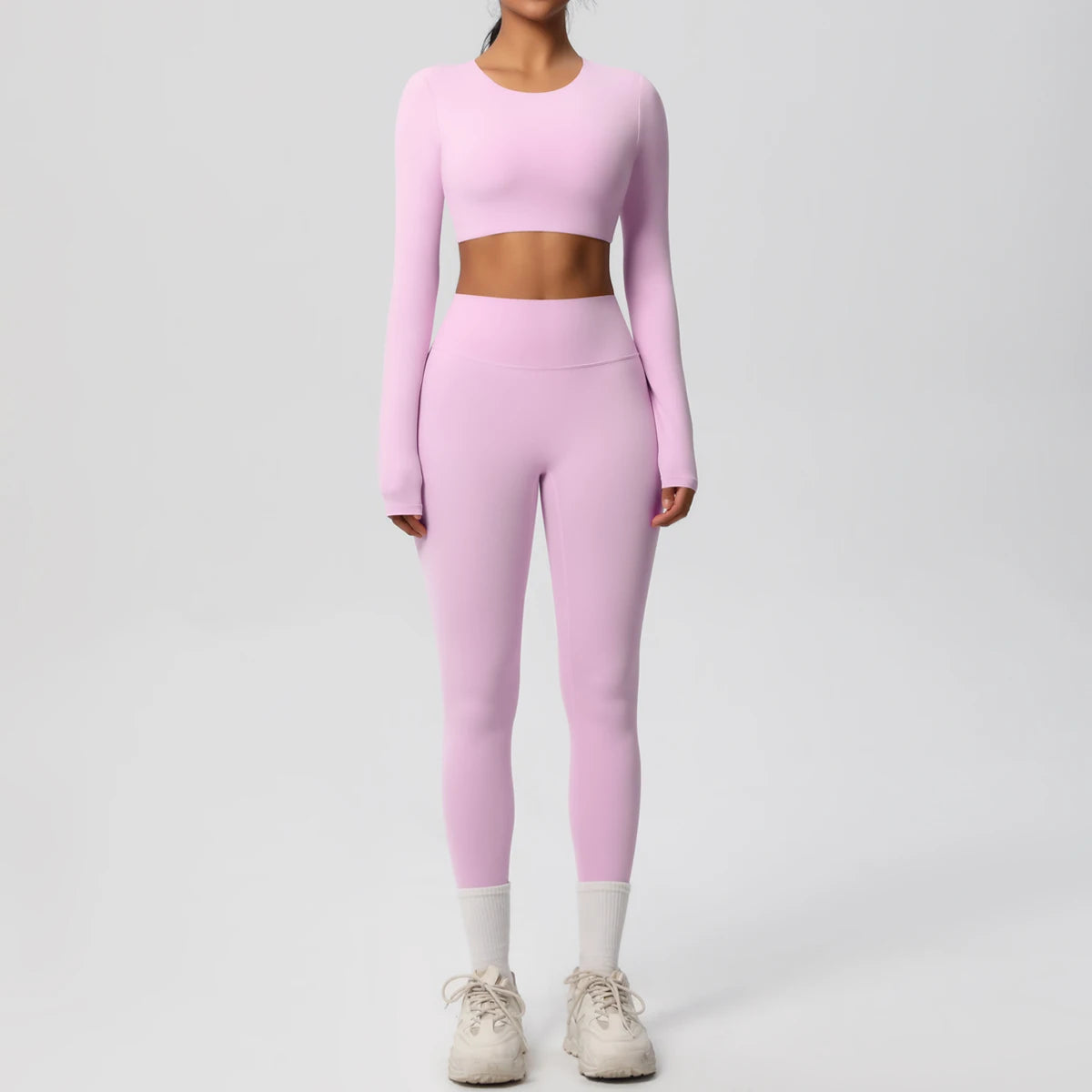 Yoga Set Women's Sportswear Yoga Clothes Fitness Long Sleeve With Padded Tracksuits Sports Suit Gym Top High Waist Leggings Sets