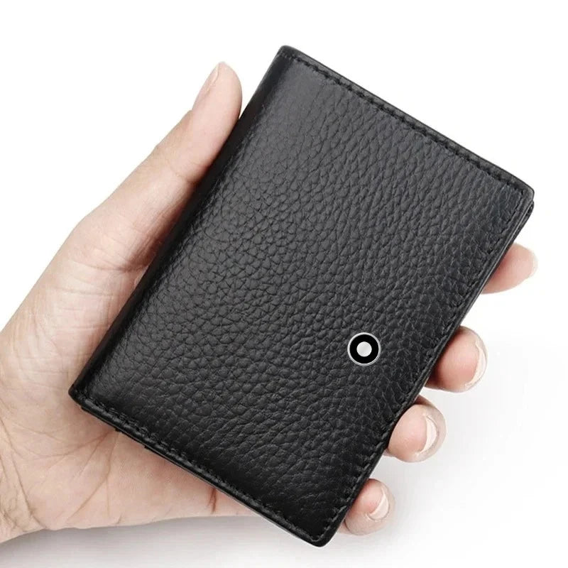 High End Busine Sle 100%Genuine Leather Men's Top Layer Cowhide Real Pickup Bag ID Photo Slot Credit Card Holder Two Fold Wallet