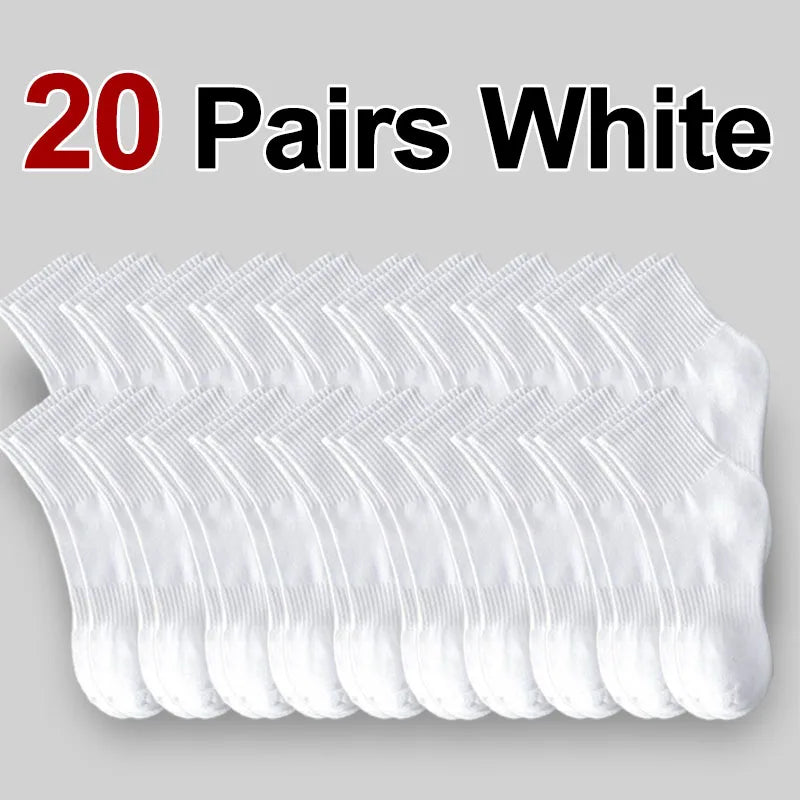 10/20 Pairs Neutral Solid Color Round Neck Socks Spring Summer Sweat Absorbing Breathable Soft Comfortable Couple Sports Socks
