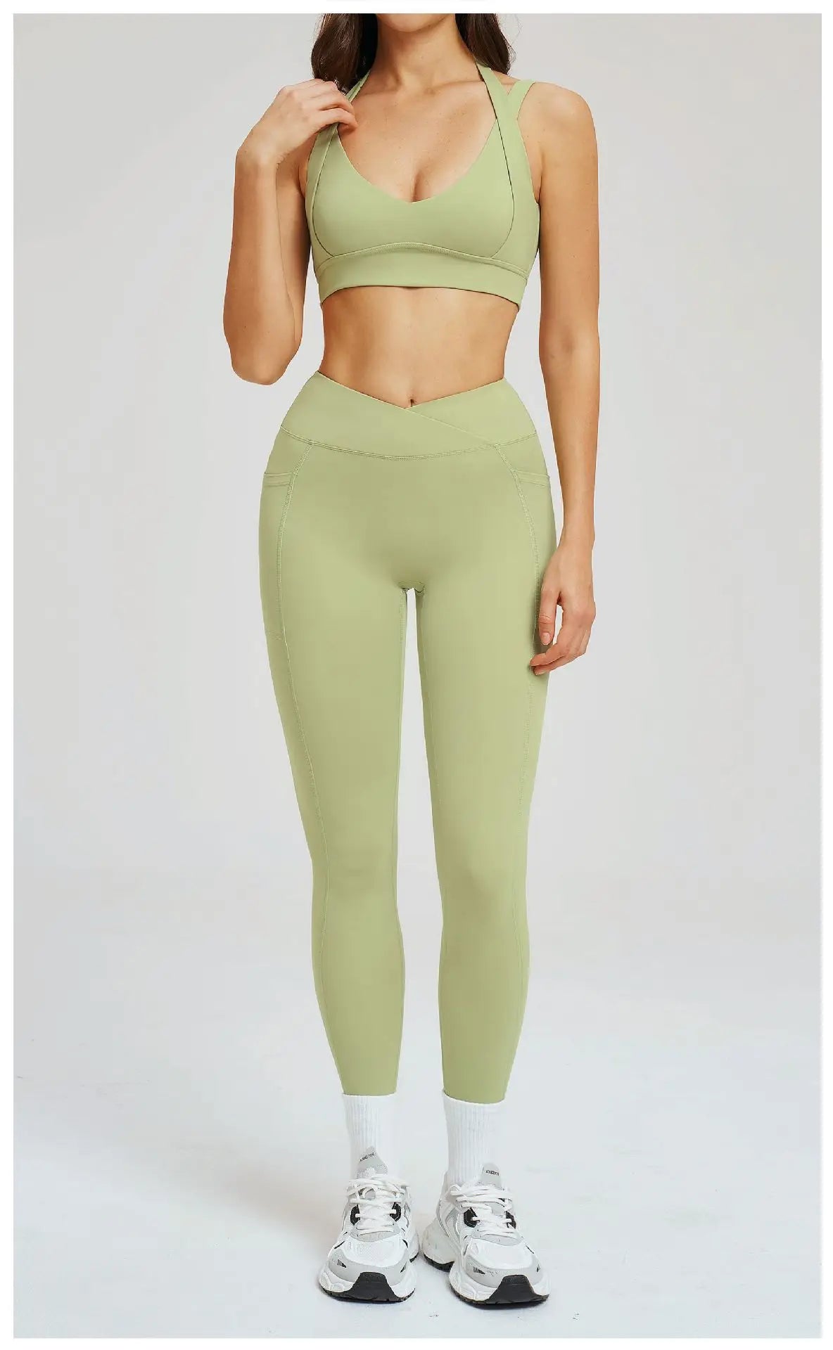 Yoga Clothes 2 Piece Women's Tracksuit Athletic Wear Fitness Suit Gym Outfits Workout Push Up Clothes Sports Bra Leggings Suit
