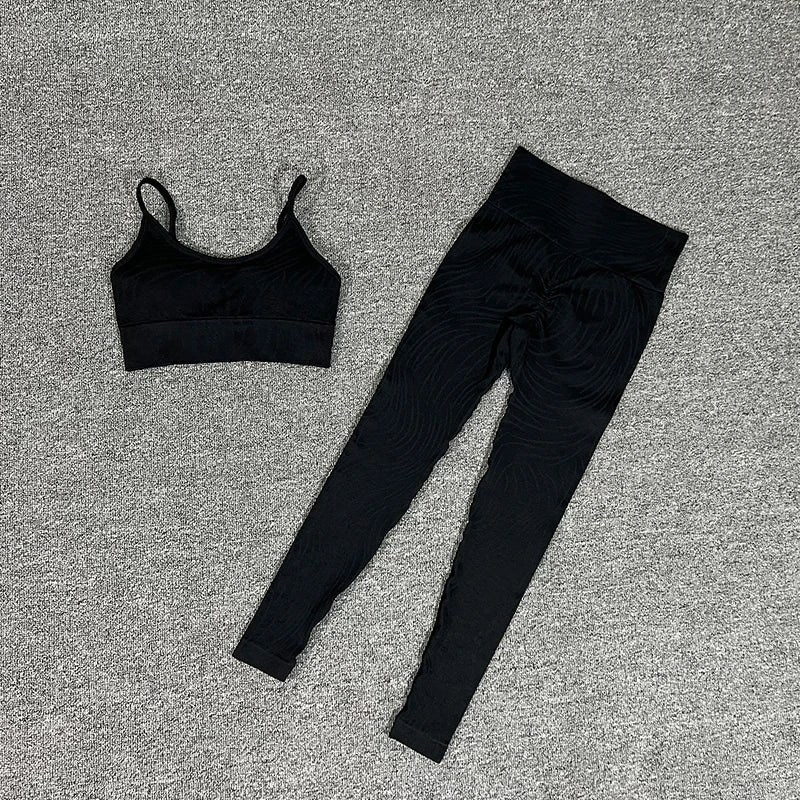 Sports Set Women Shorts Fitness Tights Seamless Yoga Set Crop Top Running Stretch High Waist Leggings Gym Sets Womens Outfits