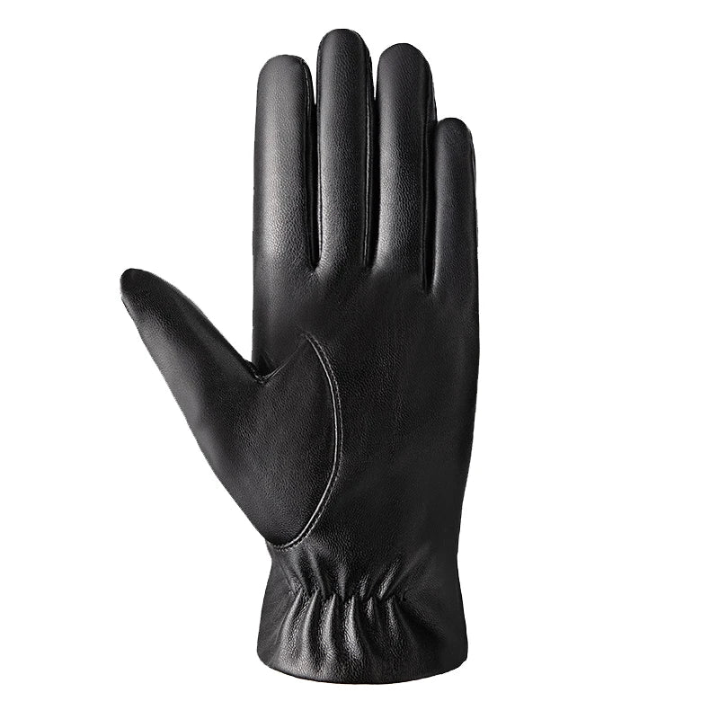 Handschuhe Damen Winter Outdoor Mode Bequeme Warme Handschuhe Plüsch Touchscreen Fahren PU Lederhandschuhe