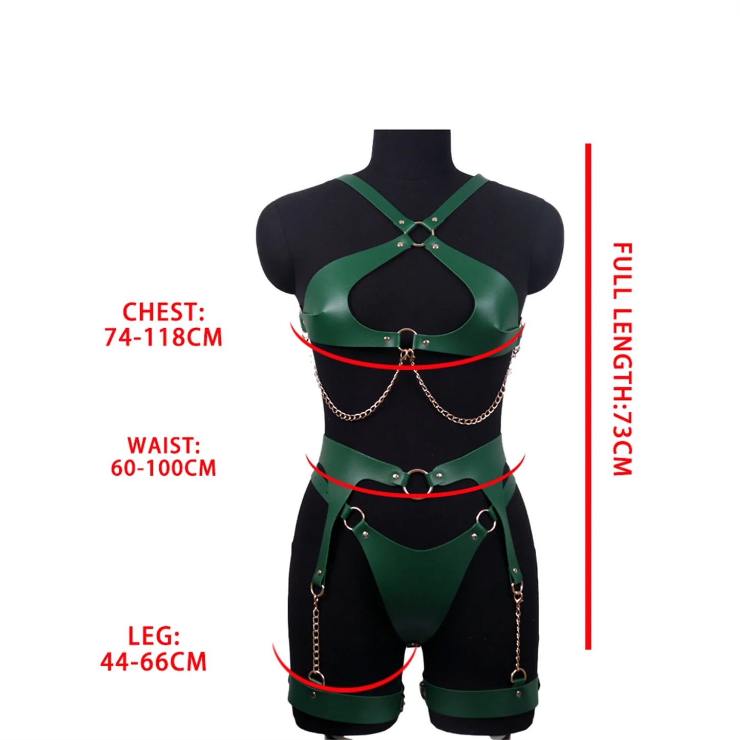 Green clothing Women Sexy Harness Belt Chest Body Harness Leather Lingerie Gothic Clothing Festival  Outfit