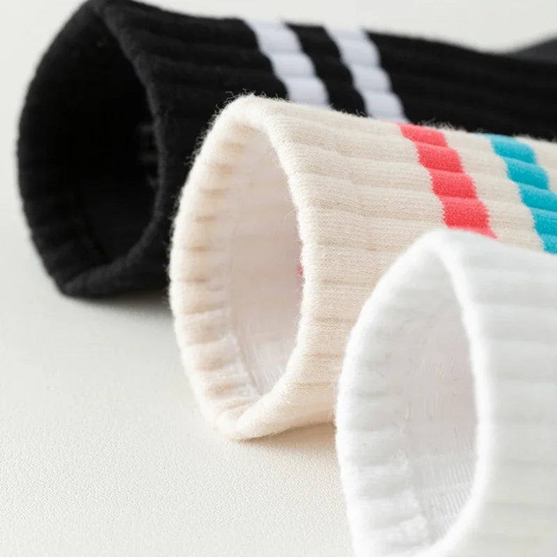Neue Unisex-Socken aus gestreifter Baumwolle bis zur Mitte der Wade, warme, schweißabsorbierende Anti-Reibungs-Sportsocken, Herren-Basketballsocken, Laufsocken