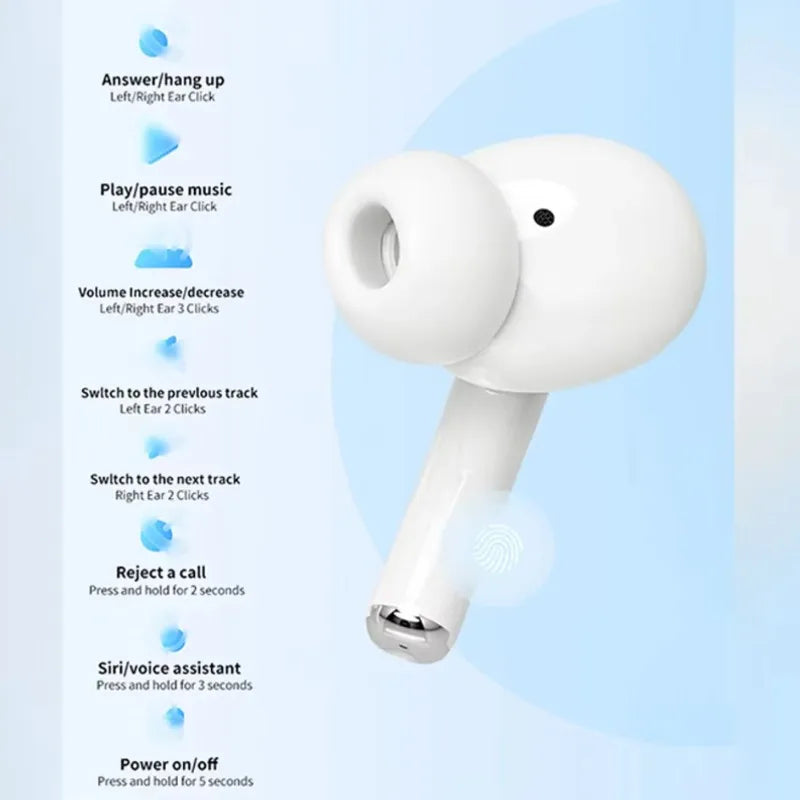 Pro 5 Wireless Bluetooth Earphones Headphones ANC Noise Reduction Earbuds HiFi Sound Low Latency for IPhone Android