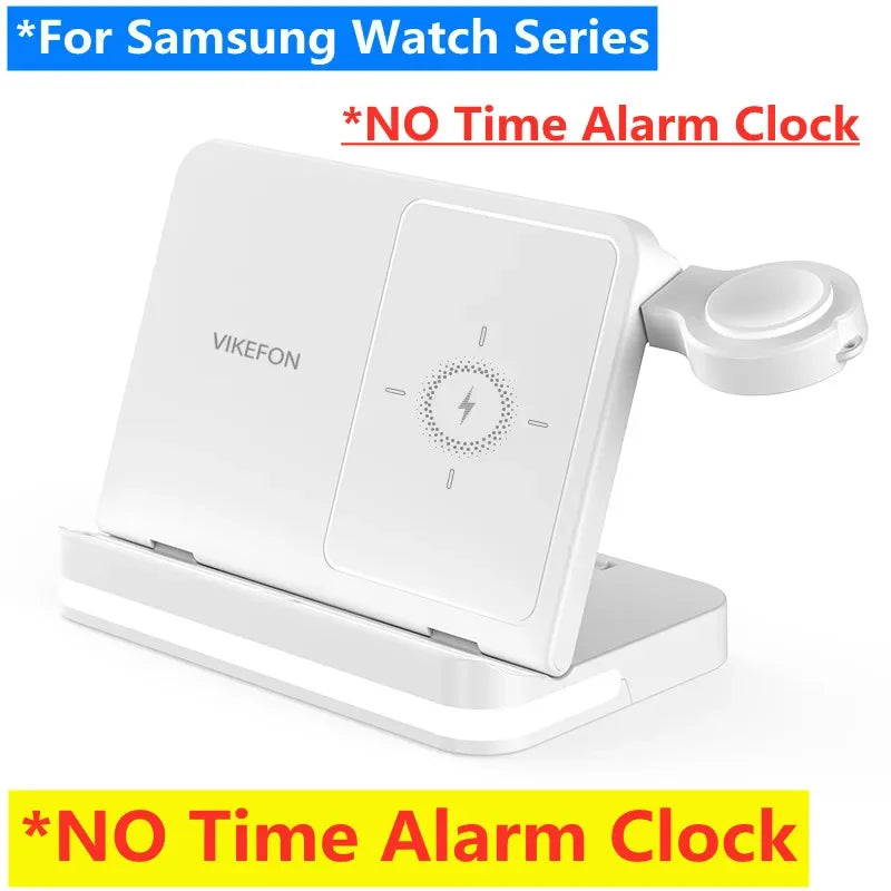 Wireless Charger Stand For iPhone 17-12 Samsung S25 S22 Ultra Fold Z Flip Galaxy Watch Active Buds Fast Charging Station Holder