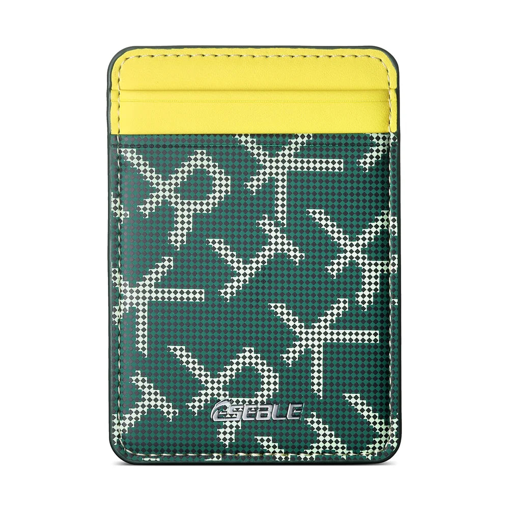 For Magsafe Leather Wallet Letter Texture Cellphone Card Holder For IPhone 18 17 16 15 14 13 Pro Max Plus Magnetic Card Holder