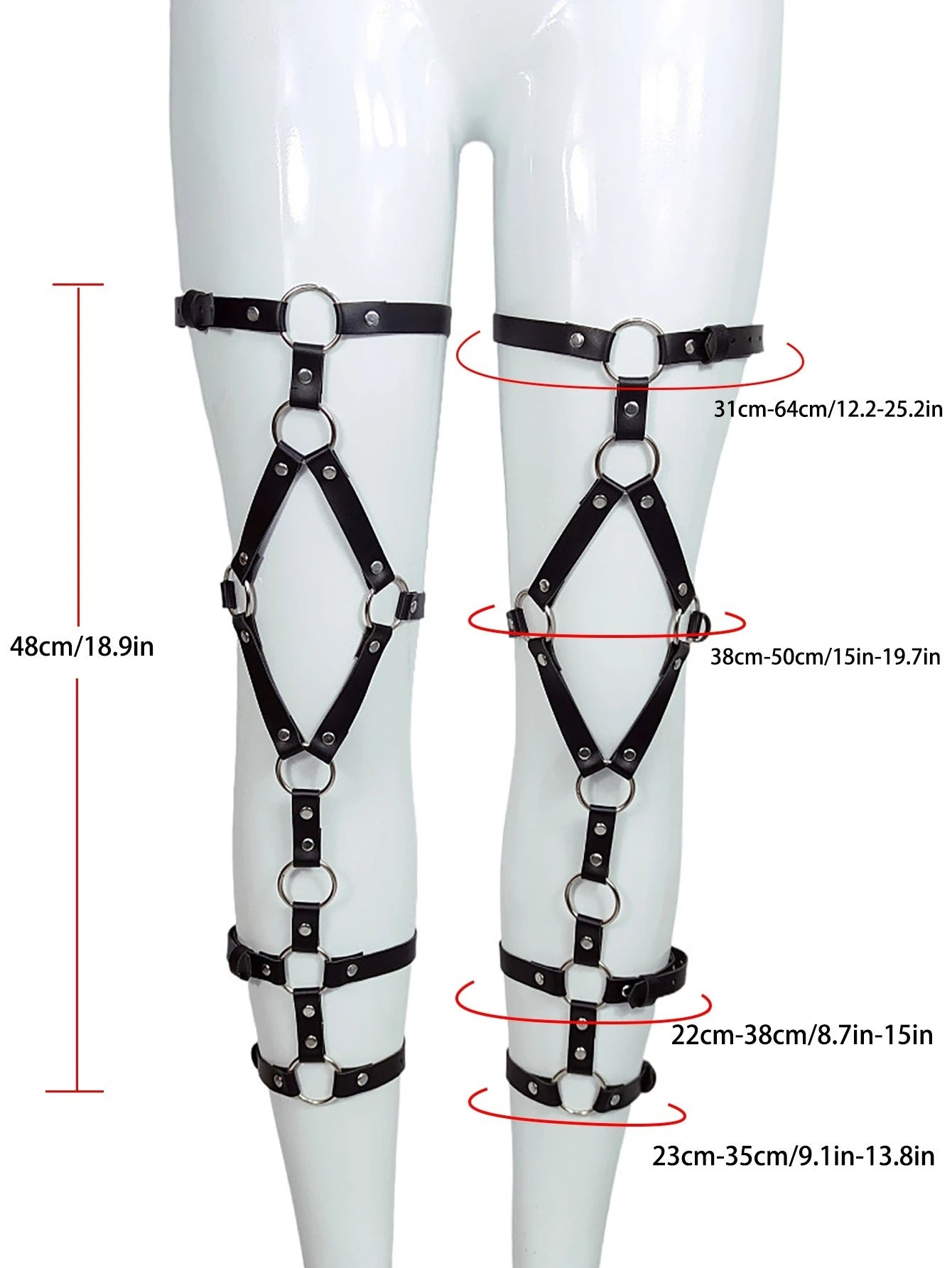 Women Fashion PU Leather Suspender for Legs Street Style Straps Thigh Bondage Harness Gothic Punk Clothing Accessories