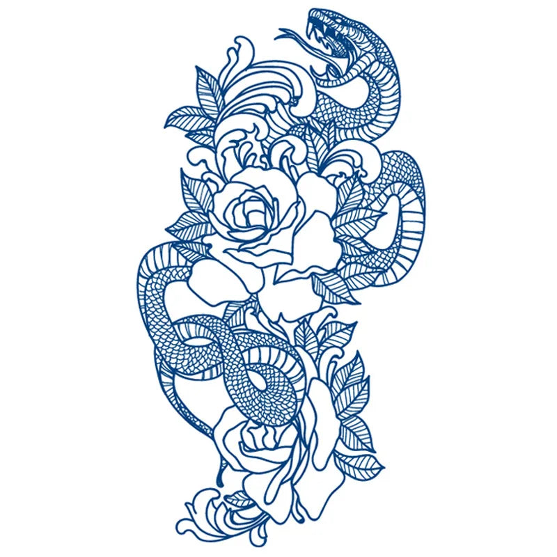 Juice Tattoo Sticker Upgrade Online Red Tattoo Sticker Lasts 7-15 Days Herbal Plant Temporary Tattoos Sticker Size:180 * 110mm