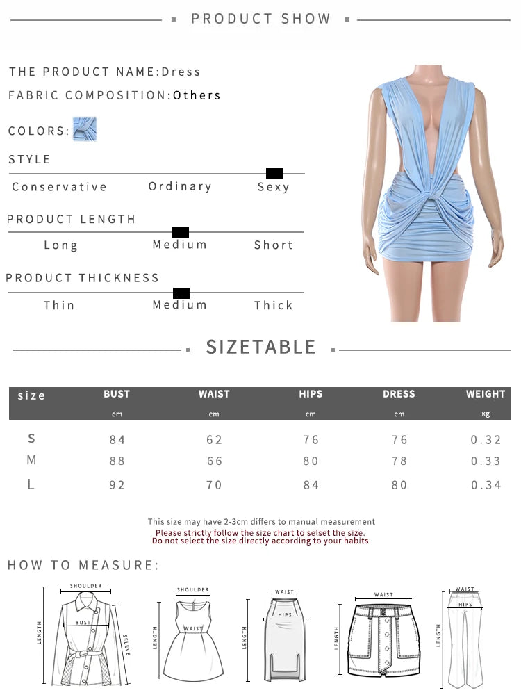 Weird Puss Sexy Cross Ruched Dress Women Deep V-Neck Sleeveless Backless Hollow Patchwork Peach Hip Stretch Slim Party Bodycon