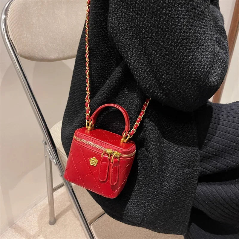 Luxury Mini Crossbody Bags for Women 2024 Lingge Chains Shoulder Bag Fashion Brands Box Bag Lipstick Coins Purses and Handbags