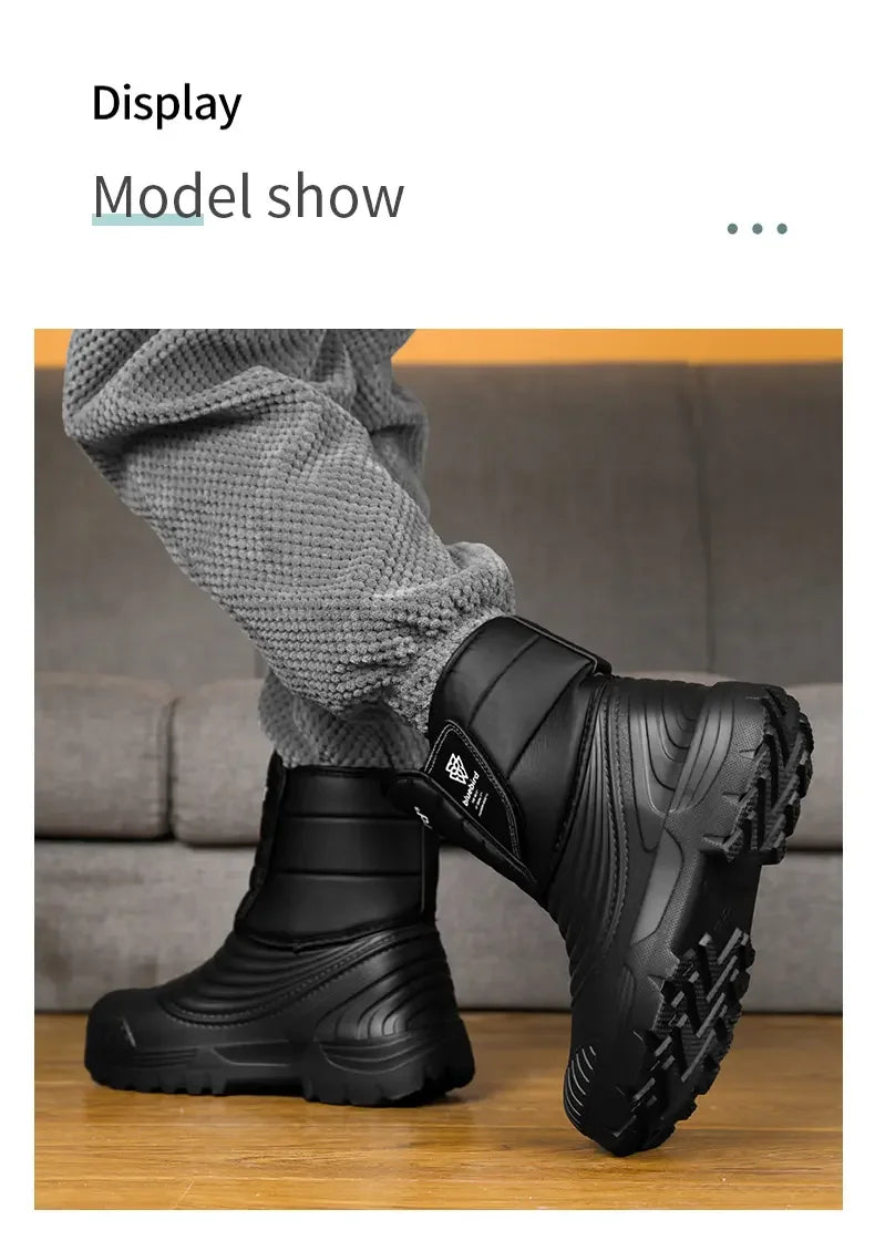 Neue Herren Winterstiefel Warme Plüsch Schneestiefel Hochwertige Wasserdichte High-Top Herren Stiefeletten Outdoor Herren Wanderstiefel Sneaker