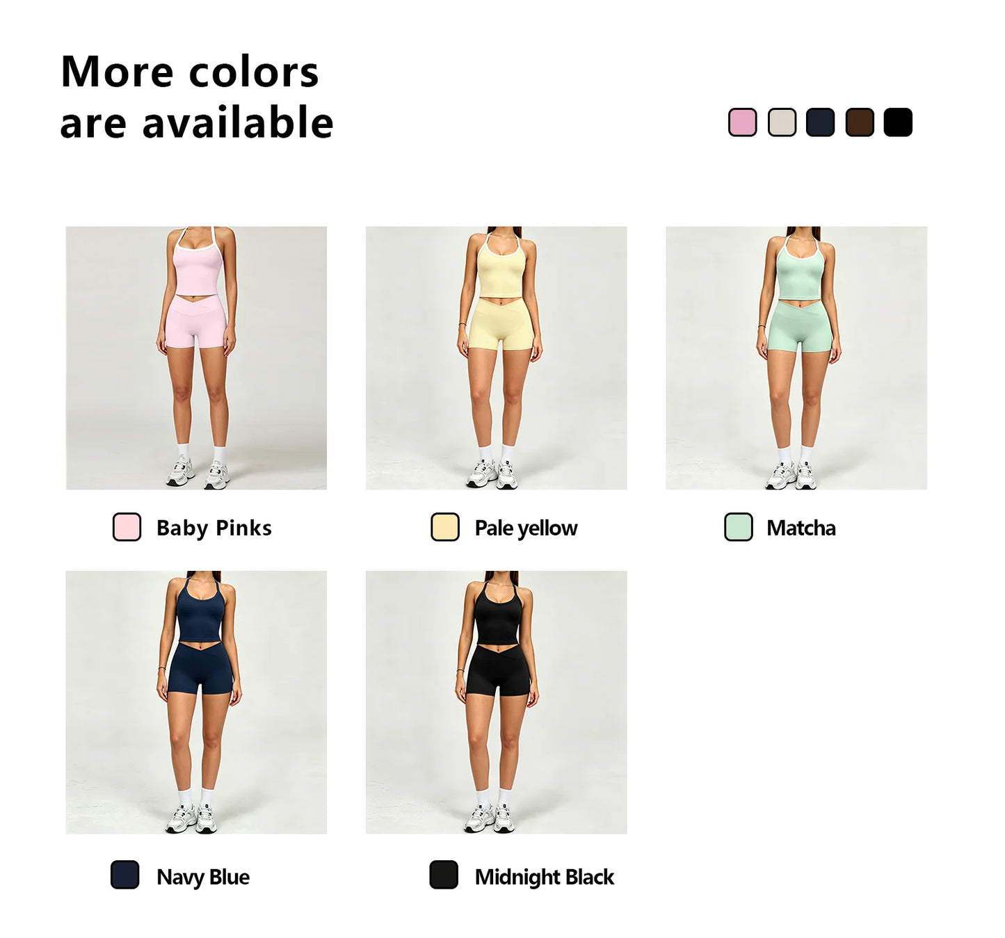 GYM 2 Piece Set Racerback Design+Shorts Women Sports Bra with Padded Yoga Halterneck Top High Waist Pant Summer Running Fitness