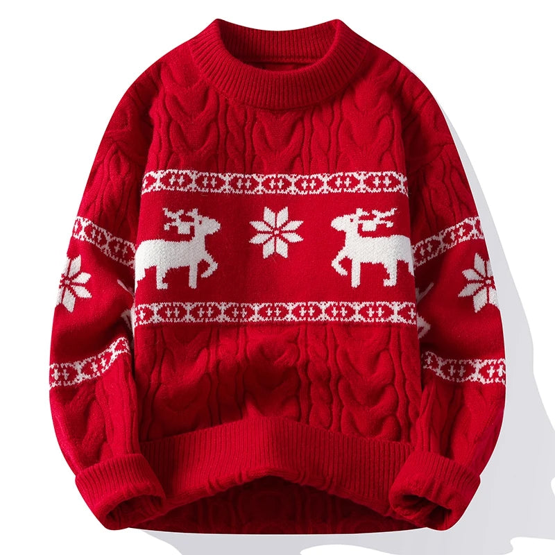 Winter sweater new High End Luxury Cashmere Sweater Men Thick Warm Mens Sweaters With Deer Korean Harajuku Christmas Jumper