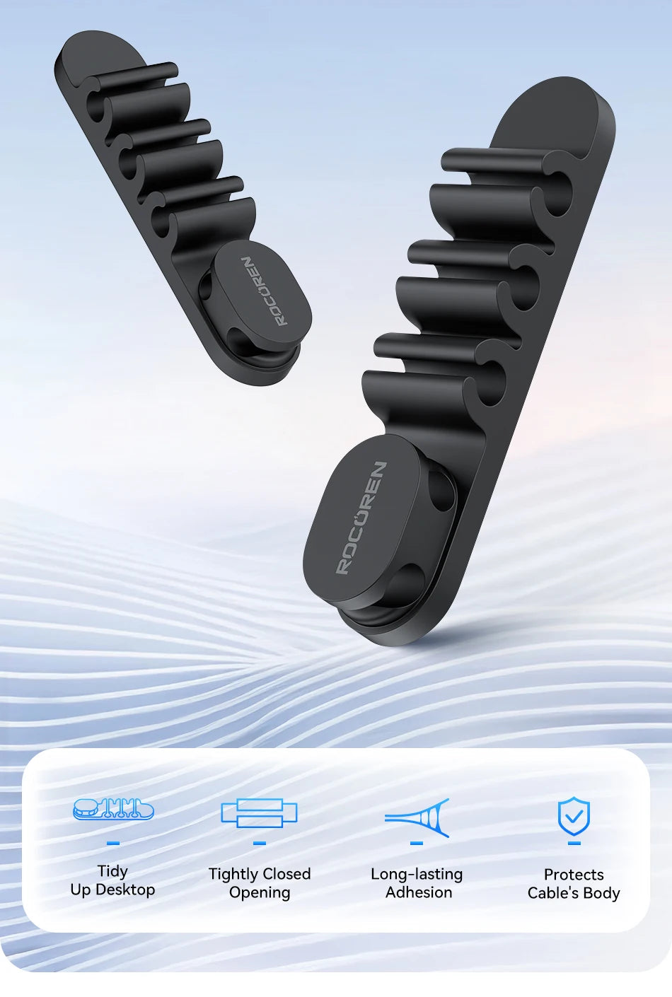 Organizer Silicone 5 Hole Cables Winder Flexible Wire Management Clips For Cable ClearanceCordProtector For Charger