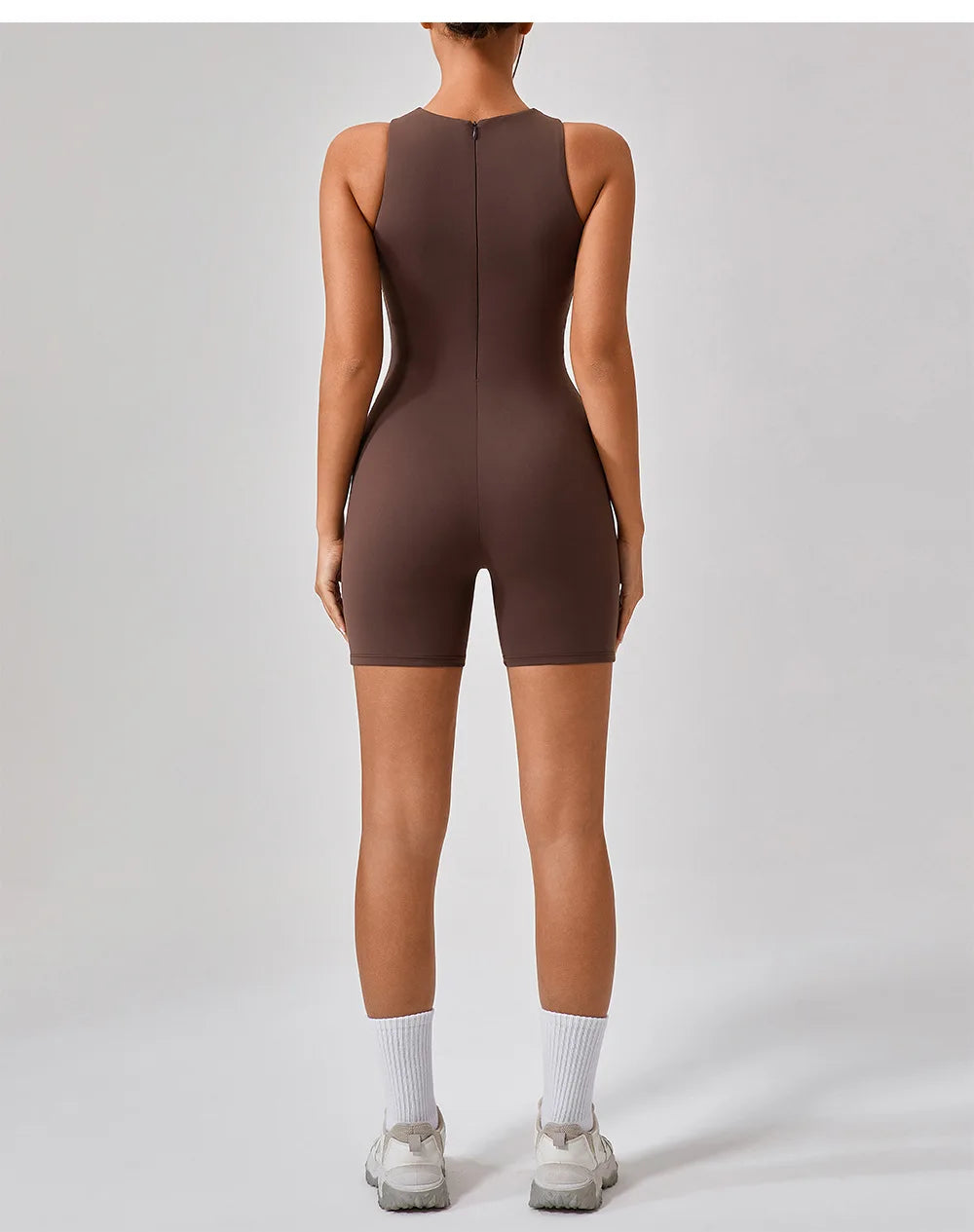 SOISOU One Piece Jumpsuit Women Sleeveless Back Zipper Sportswear Woman Gym Yoga Sport Sets Nylon Fitness Sets Women Tracksuit