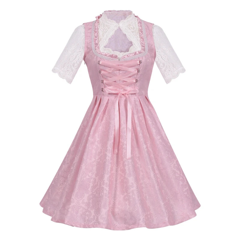 German Oktoberfest Dress for Women (Includes Lingerie and Apron),Halloween and Carnival Costume,Bavarian-Style Maid Outfit