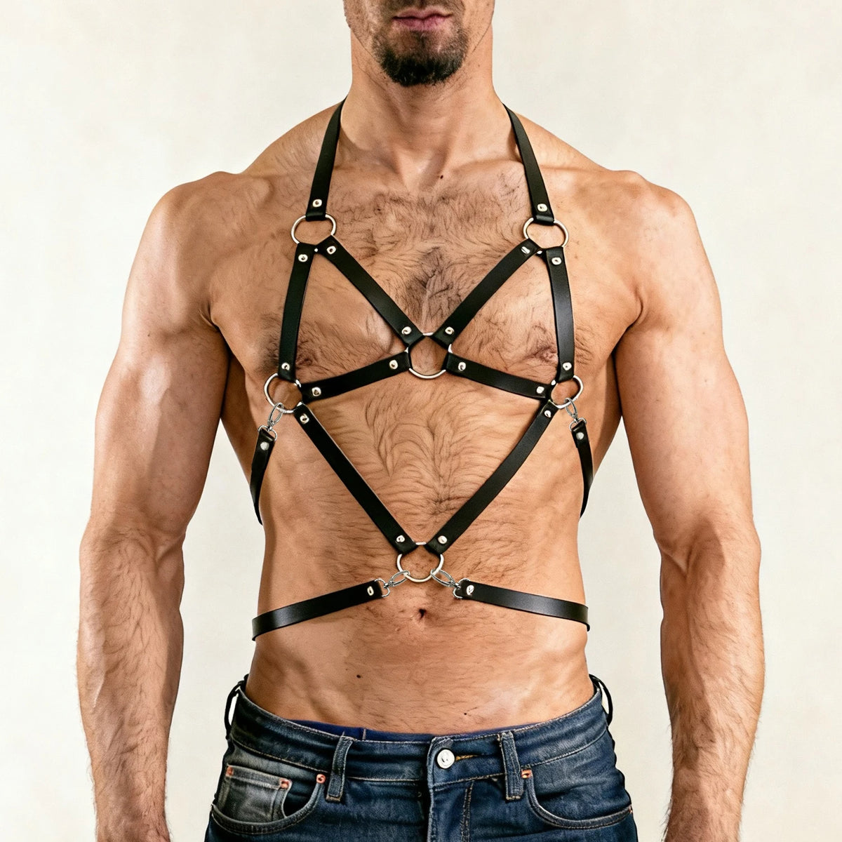 Male Bondage Lingerie Chest Straps Harness, Accessory And Rave Costumes, Punk Chest Harness Belt For Men Rave Outfit.