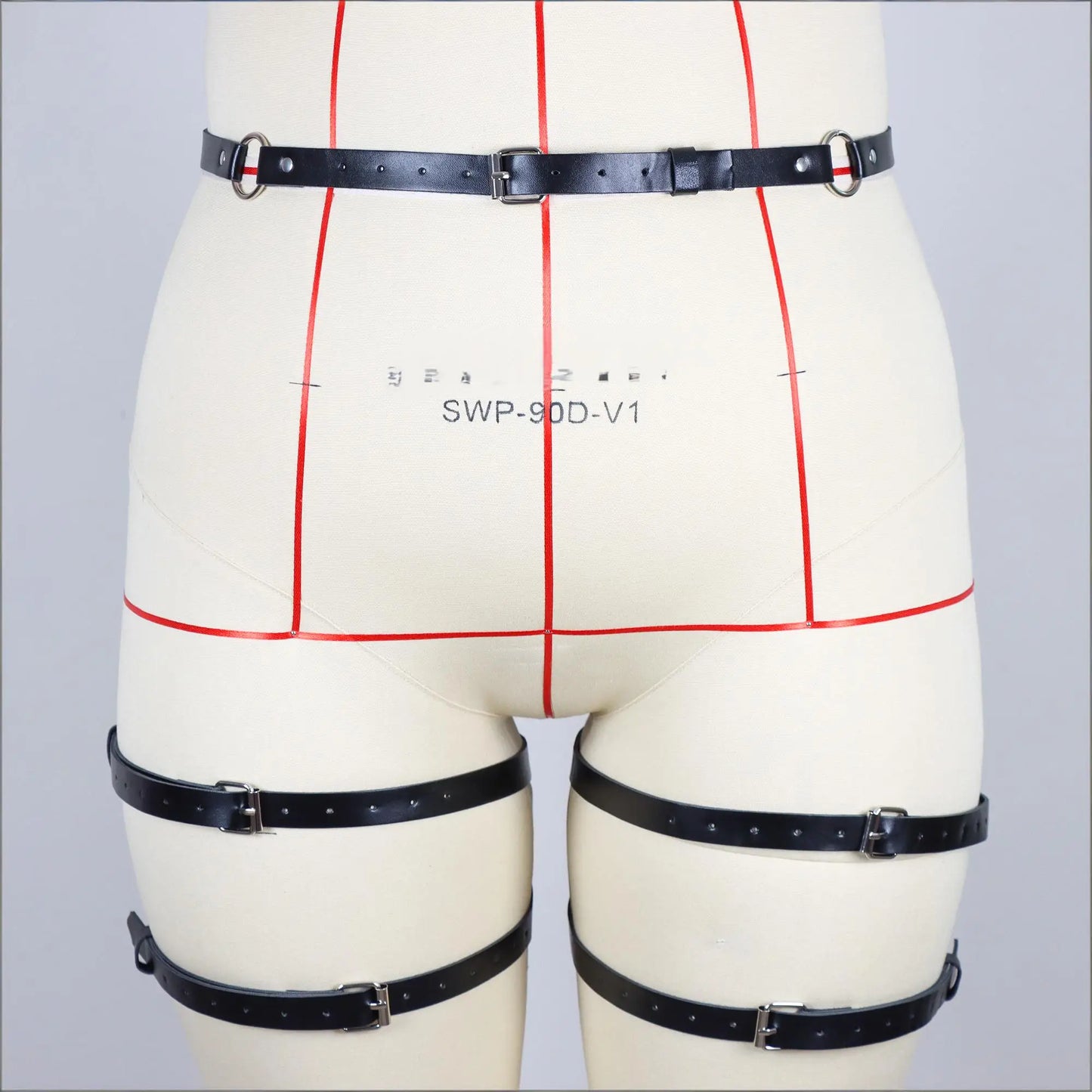 Plus Size PU Leather Garter Belt Goth Woman Lingerie Thigh Butt Suspenders Punk Waist Belt Gothic