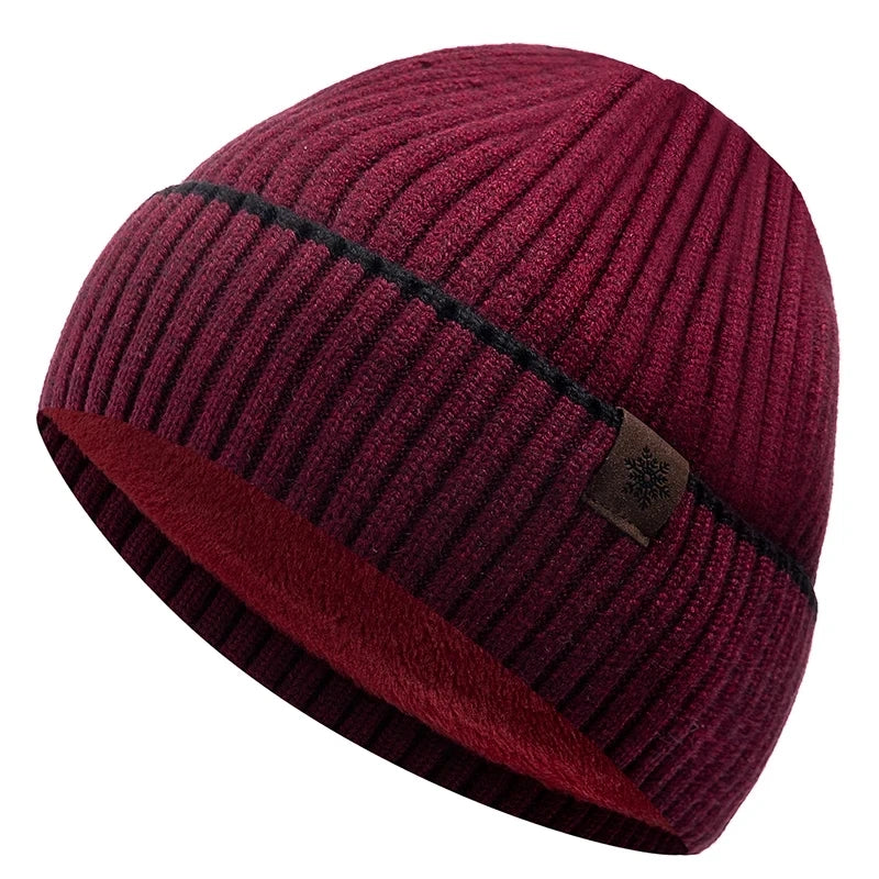 New Unisex Winter Hat Plush Fleece Warm Cap Snow Label Soft Beanie Hat For Men Women Outdoor Thicken Ski Sports Knitted Hat