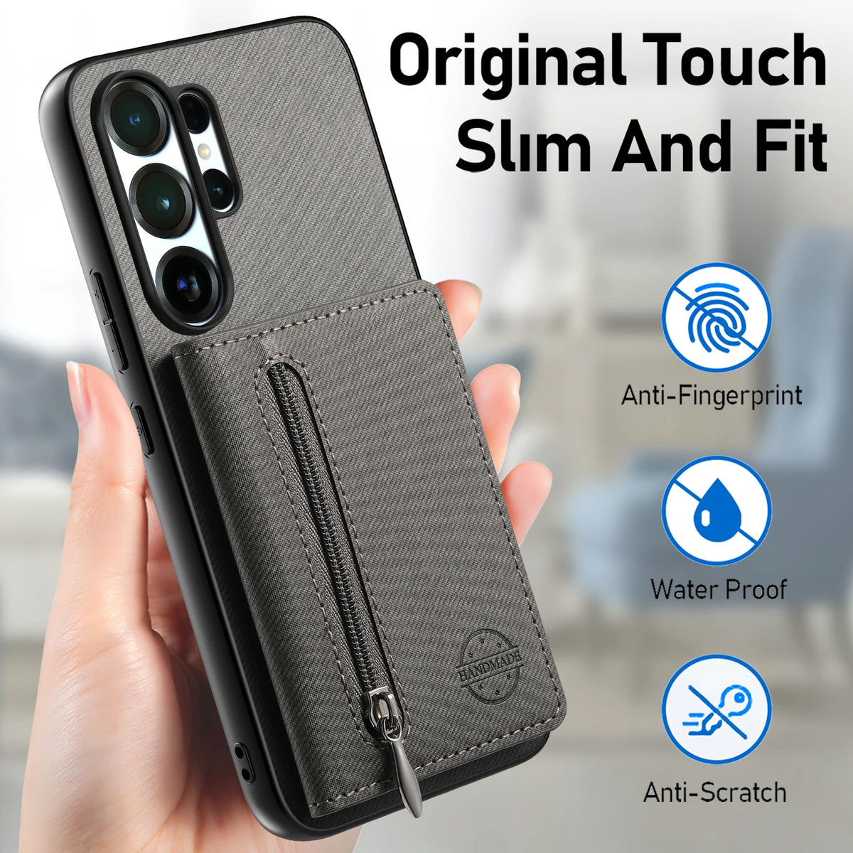 Zipper Cards Wallet Leather Phone Case For Samsung Galaxy S26 S24 S23 S22 Ultra Plus S23 S26 S25FE Purse Card Holder Stand Cover