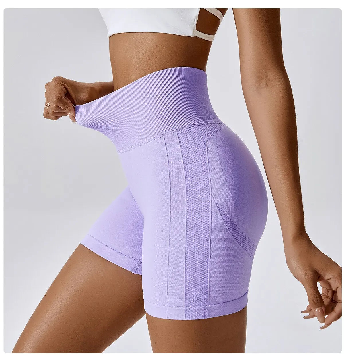 Women's Shorts for Cycling Jogging Fitness Sports Seamless High-Waisted Hip-Lifting Gym Shorts Tight Yoga Clothing