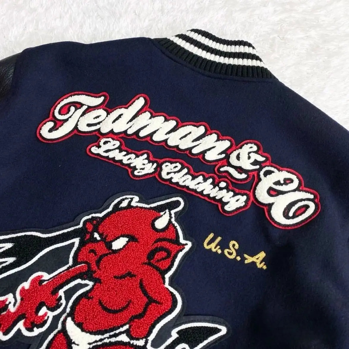 American vintage niche versatile baseball men and women autumn and winter retro contrast couple splicing jacket