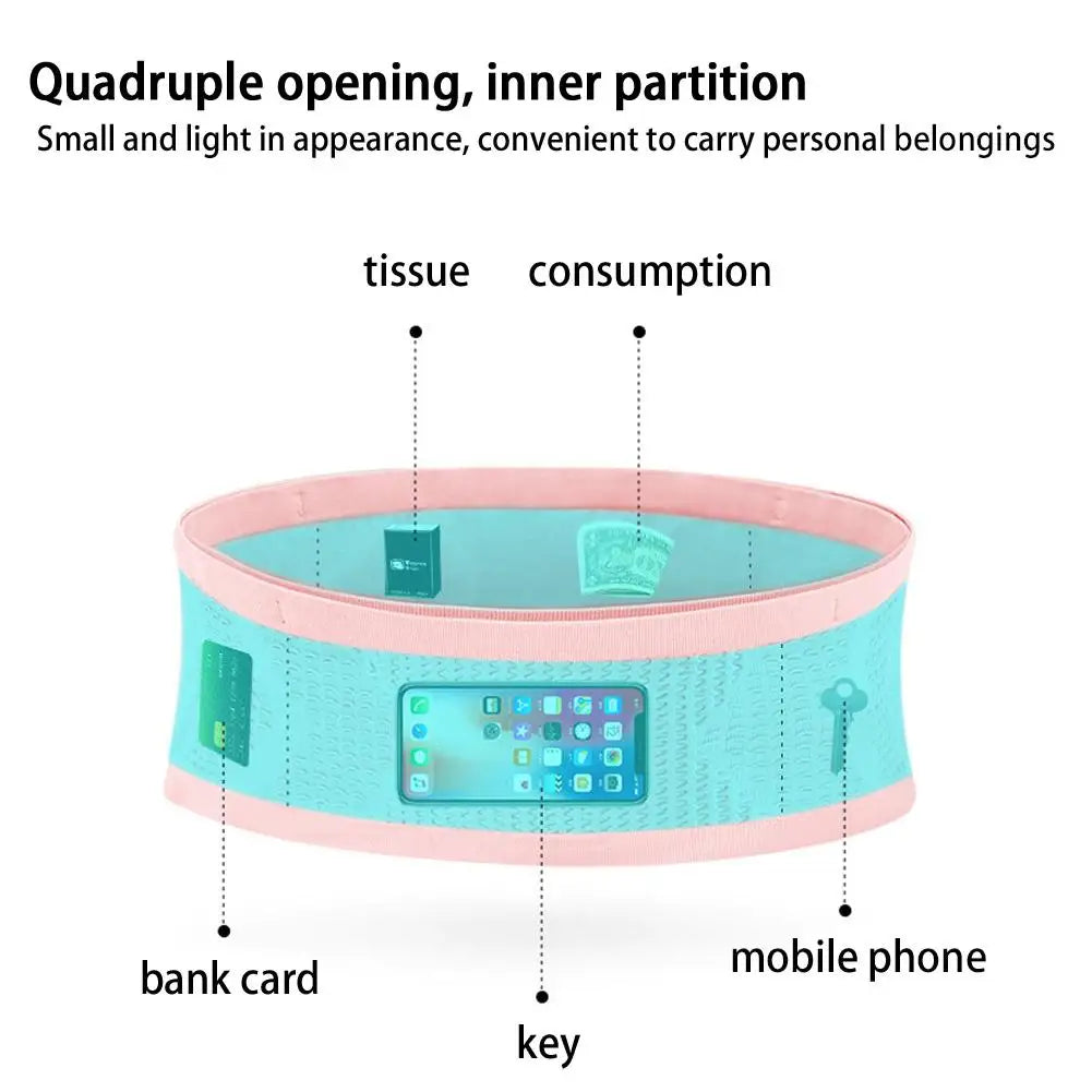 Nahtlose, unsichtbare Lauf-Gürteltasche, Unisex-Sport-Gürteltasche, Handytasche, Fitnessstudio, Fitness, Joggen, Laufen, Radfahren