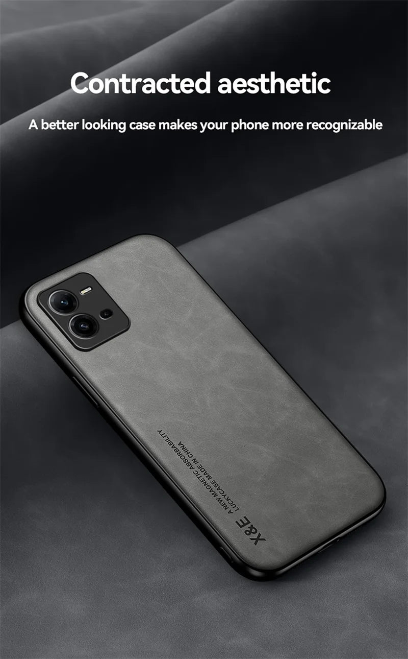 For Vivo V25E V25 Case Magnetic Car Texture Leather Shockproof Phone Case For Vivov25 Vivov25e V 25 E 25E 4G 5G 2022 Back Cover