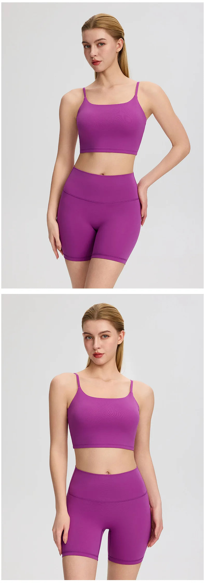 Yoga clothes, running suit, women's chest cushion vest, hip lifting high waist yoga shorts, quick drying breathable fitness suit