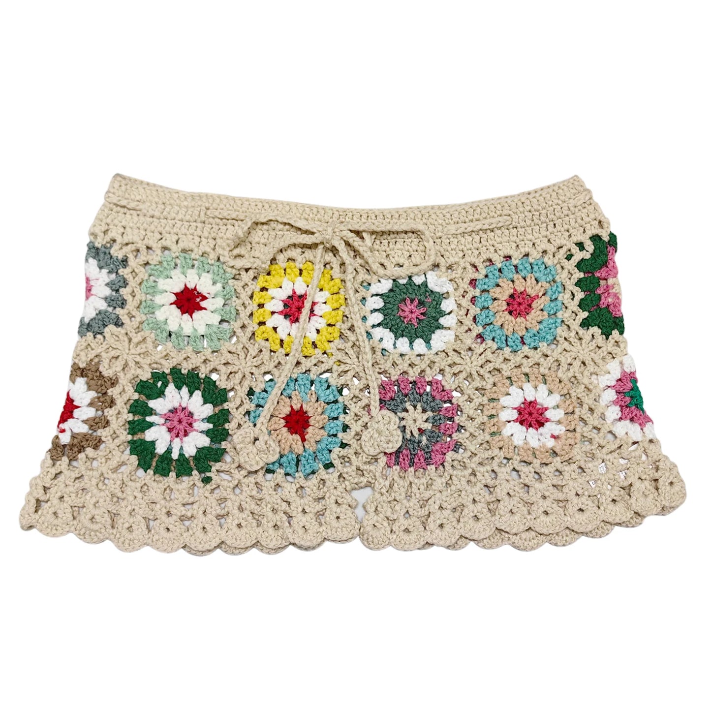 Women Knit Crochet Beach Shorts Swimsuit Cover Ups Casual Hollow Out Elastic Waist Drawstring Short Pants Lounge Shorts Swimwear