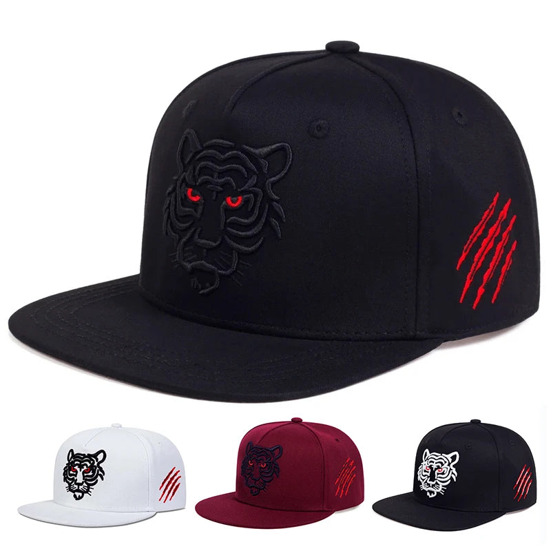 Unisex Tiger Embroidery Hip-hop Hats Spring And Autumn Outdoor Adjustable Sports Casual Baseball Caps Sunscreen Hat