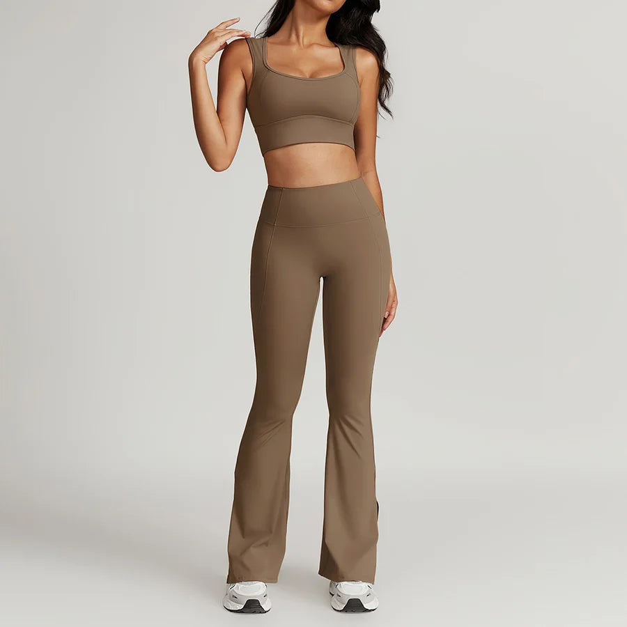 2 Pieces Yoga Suit Women Sexy Tight-Fitting Fitness Sports Set Gym Bra Elasticity High Waist Leggings Female Athletic Wear 8793