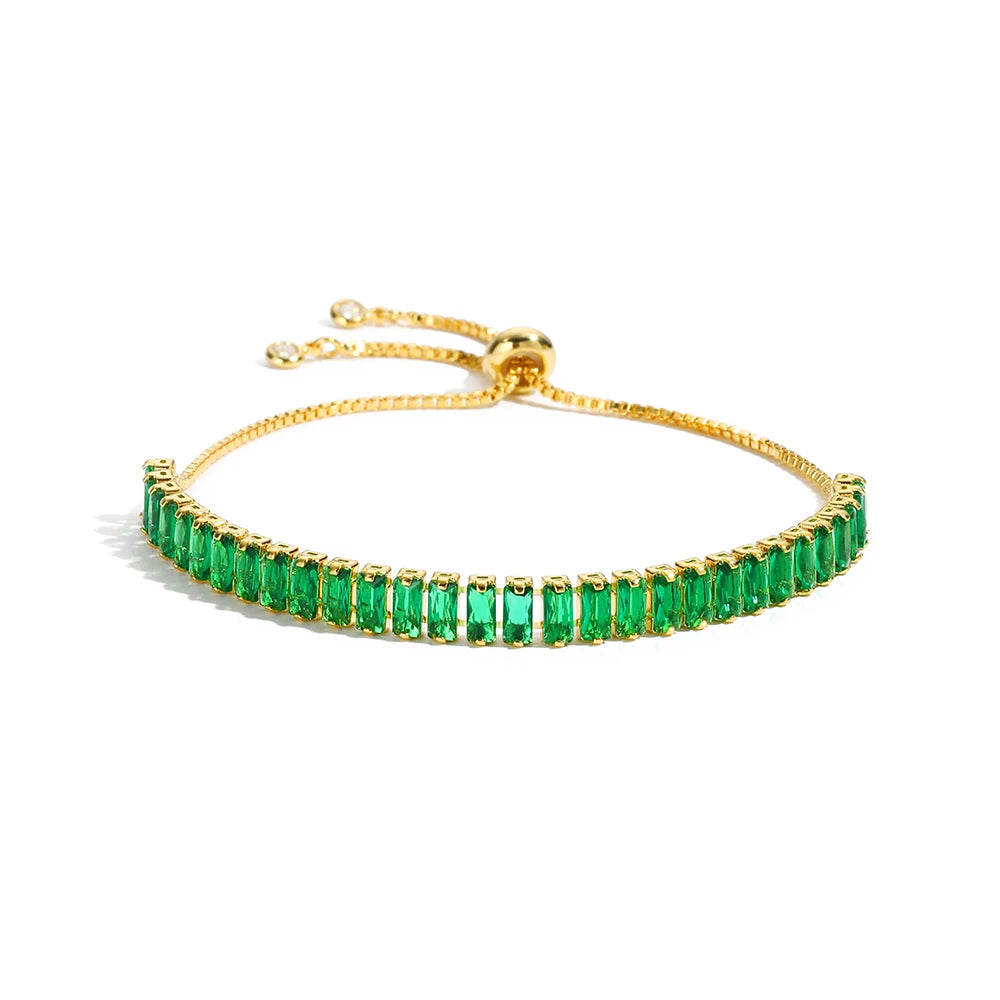 Mix Style Green Micro-inlaid Zircon Tennis Bracelet for Women ew Men Bracelet Homme Jewelry