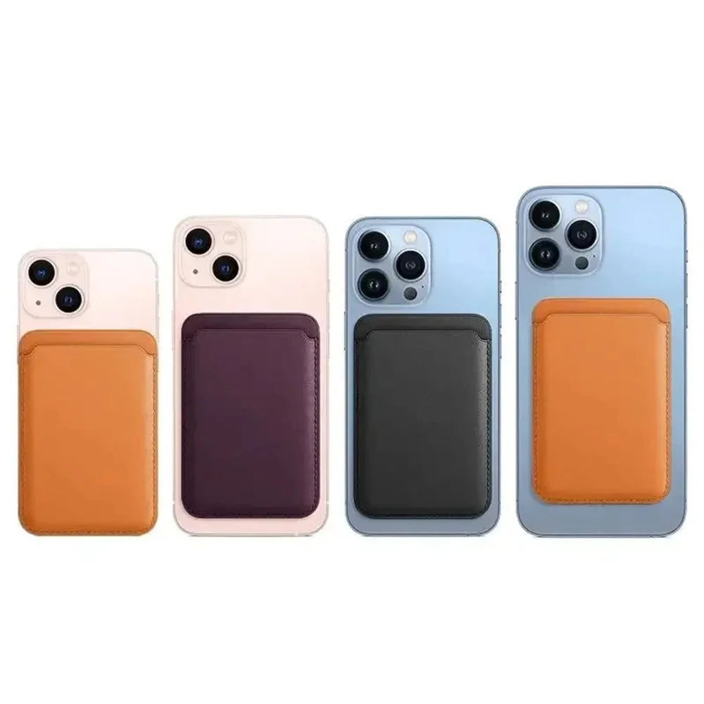 Offical Magnetic Finewoven Card Holder Leather Wallet For iPhone 18 17 16 15 14 13 Pro Max Samsung S26 S25 S24 Ultra Plus Cover