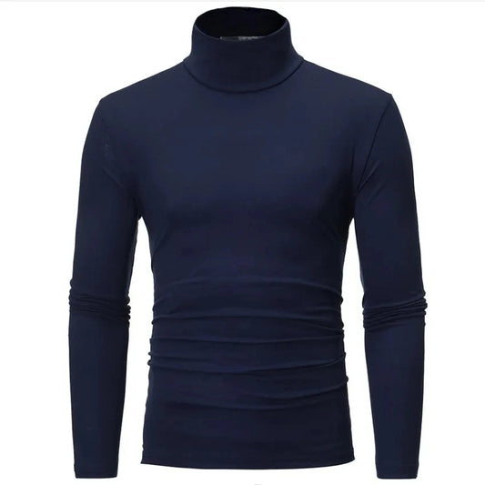 Autumn Winter Mens Turtleneck Sweaters Casual Thermal Long Sleeve Slim Fit Pullovers Stretch Basic Tops Sweatshirt Jumper TShirt